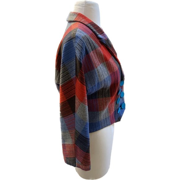 Marc by Marc Jacobs Vintage Women's Wool Plaid Double-Breasted Blazer - Size M - Picture 4 of 9